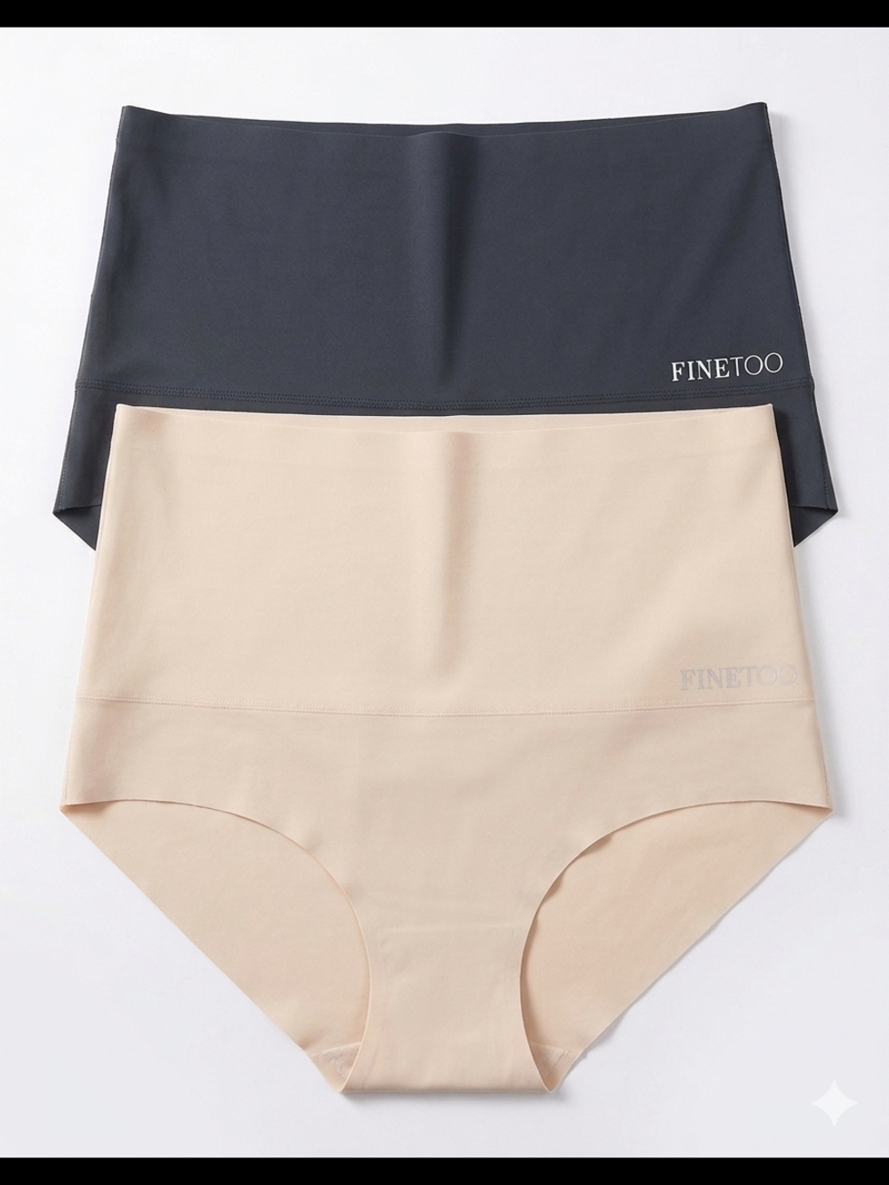 Women's Seamless High-Waist Briefs 2-Pack in Black and Cream